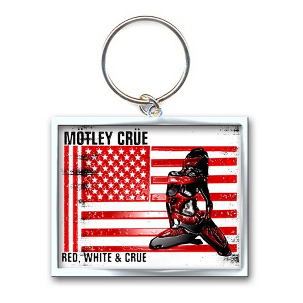 MOTLEY CRUE モトリークルー (来日 40周年 ) - Red, White & Crue / メタル・キーチェイン / キーホルダー - PGS